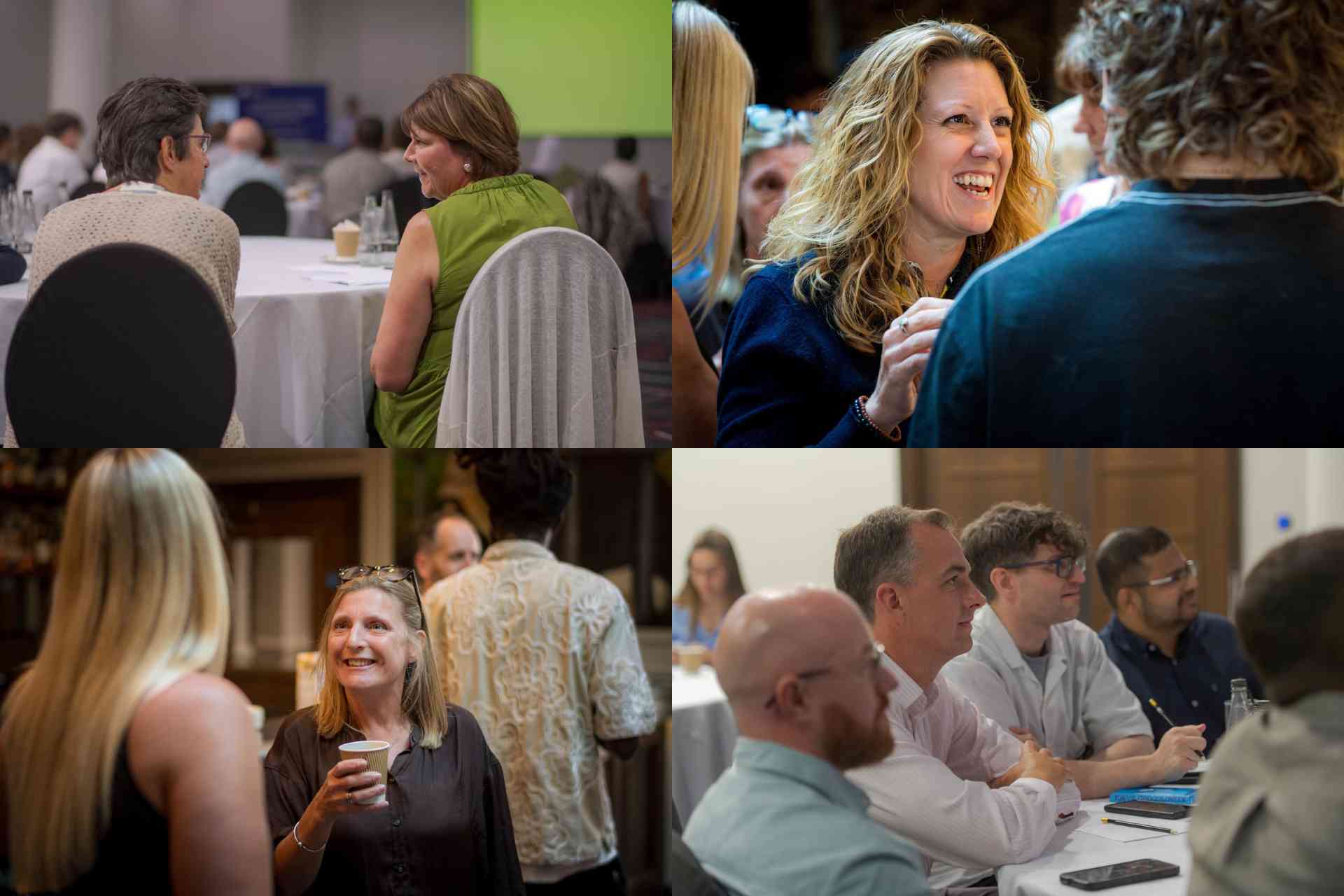 A collage of images showing Mindful Education employees working together and socialising